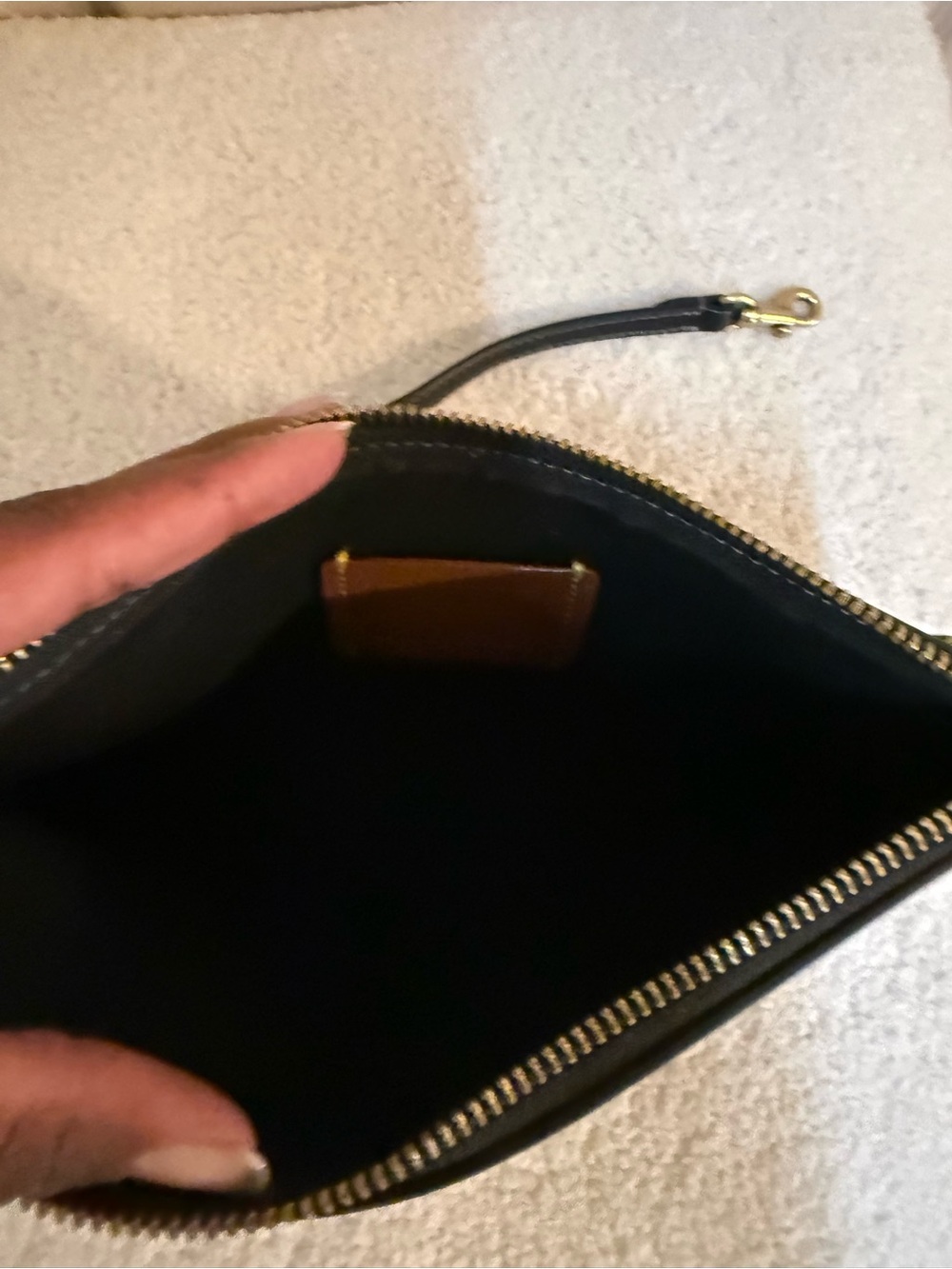 Coach Black Leather Wristlet with Gold Hardware - Picture 3 of 7